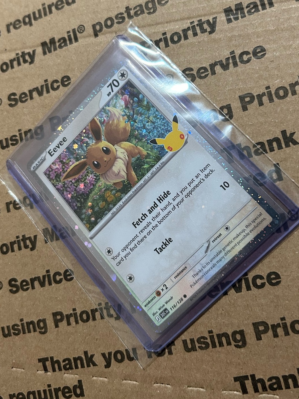 Cosmos Holo Eevee 30th Celebration Pokemon TCG Promo Card No. 116/128 - Picture 3 of 5
